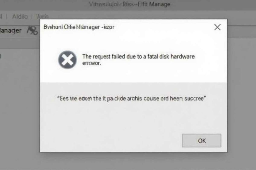 The Request Failed Due to a Fatal Device Hardware Error
